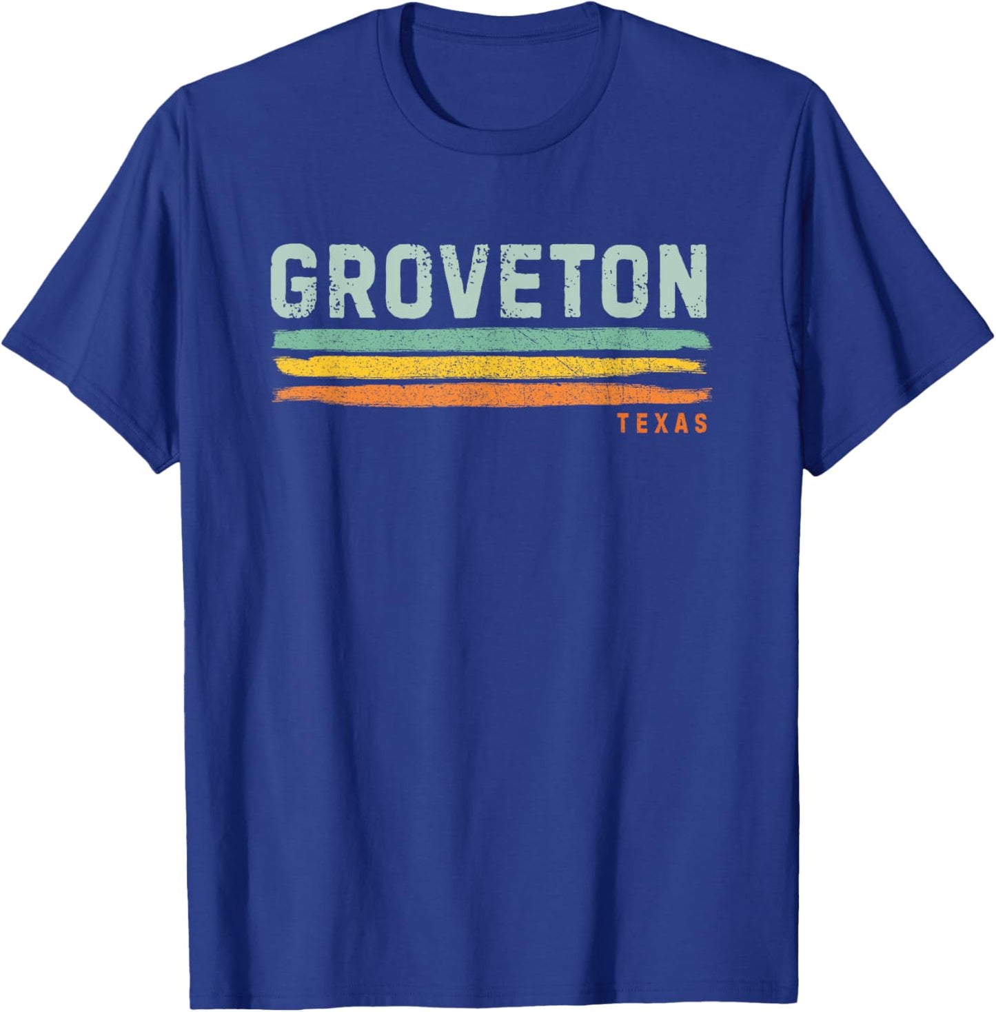 Vintage Stripes Groveton TX T-Shirt - T-Shirt | Royal