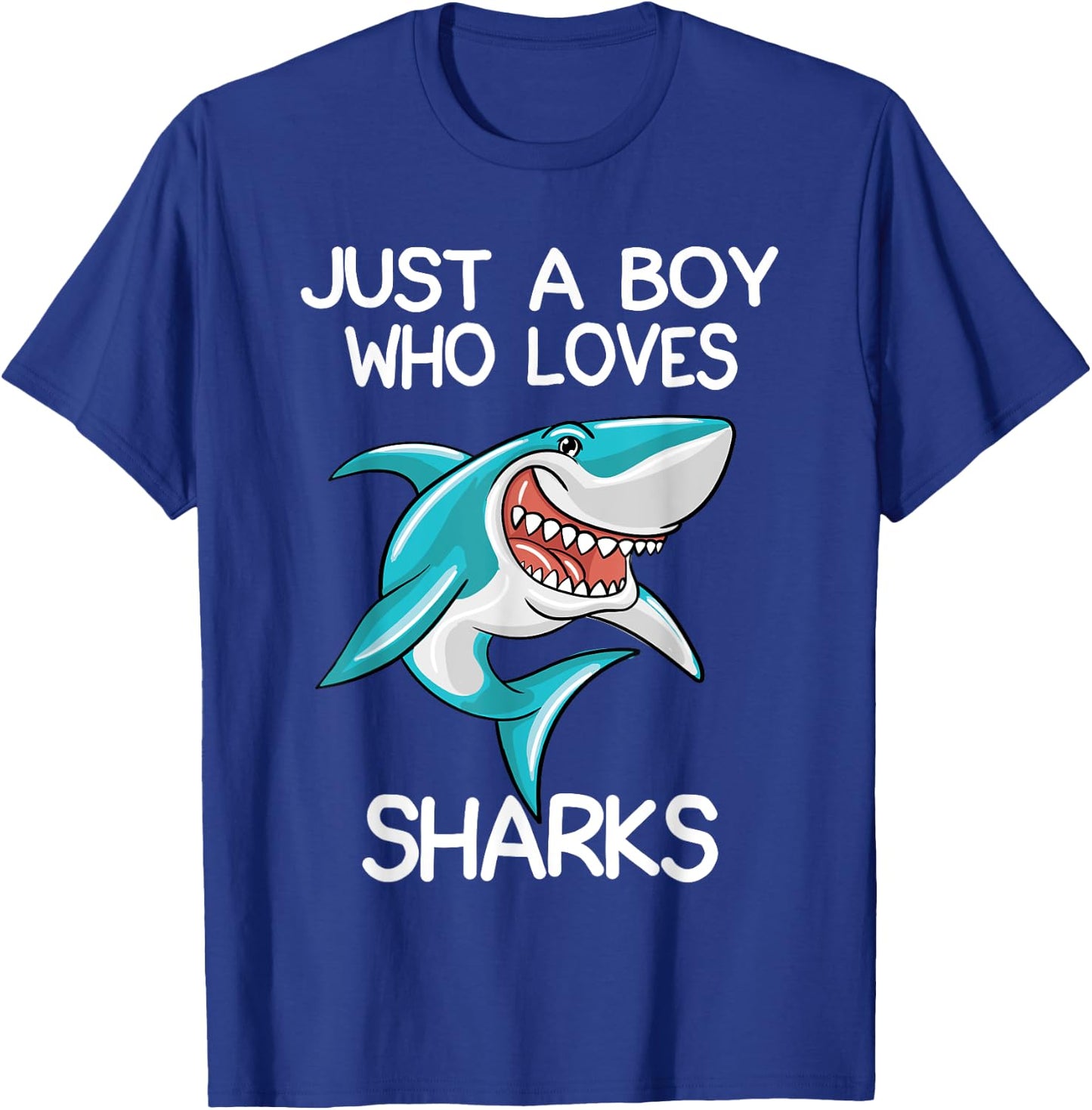 Just A Boy Who Loves Sharks Gift Shark Lover Gifts T-Shirt - T-Shirt | Royal