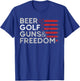 Drunk Golfer Beer Golf Guns Freedom USA Flag Golf Women Men T-Shirt - T-Shirt | Royal