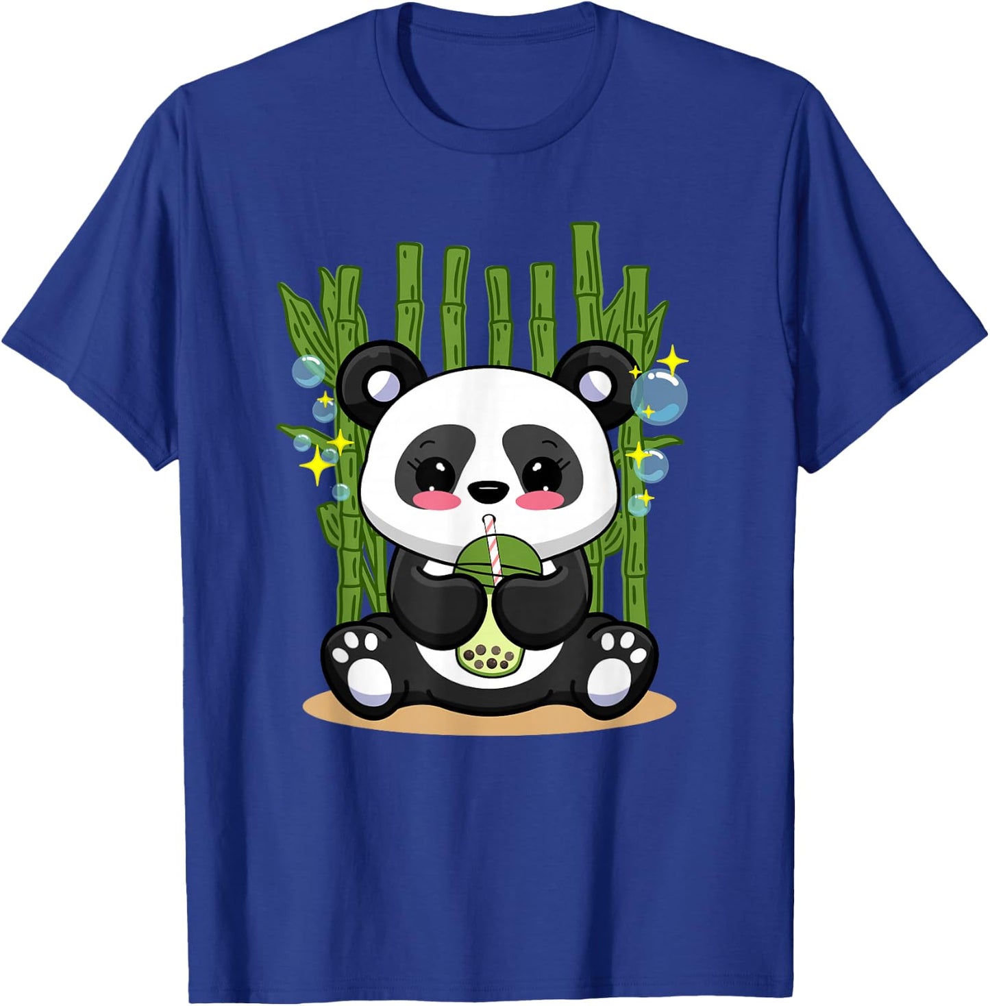 Kawaii Panda Bubble Tea Japanese Anime Boys Girls Kids T-Shirt - T-Shirt | Royal