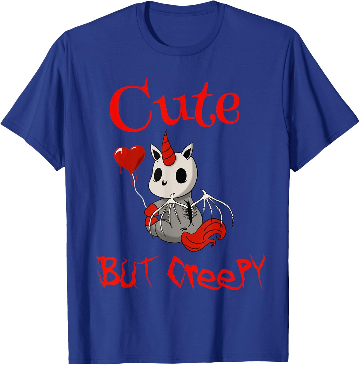Cute but creepy dead demonic scary unicorn T-Shirt - T-Shirt | Royal