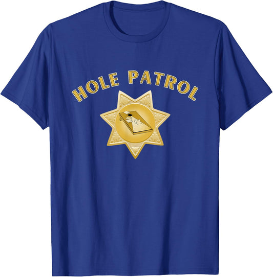 Hole Patrol Cornhole Funny Sheriff Star for a Cornstar T-Shirt - T-Shirt | Royal