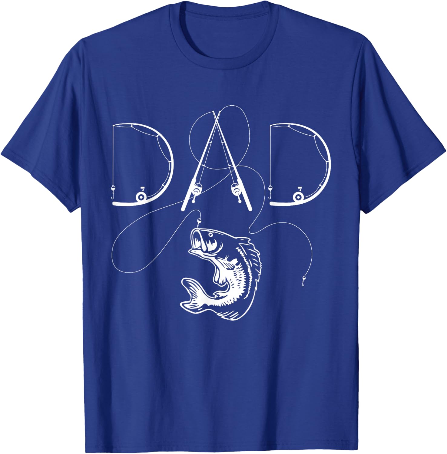 Fisherman Dad Fishing Enthusiast Fish Lover Daddy Father T-Shirt - T-Shirt | Royal