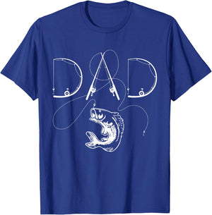Fisherman Dad Fishing Enthusiast Fish Lover Daddy Father T-Shirt - T-Shirt | Royal