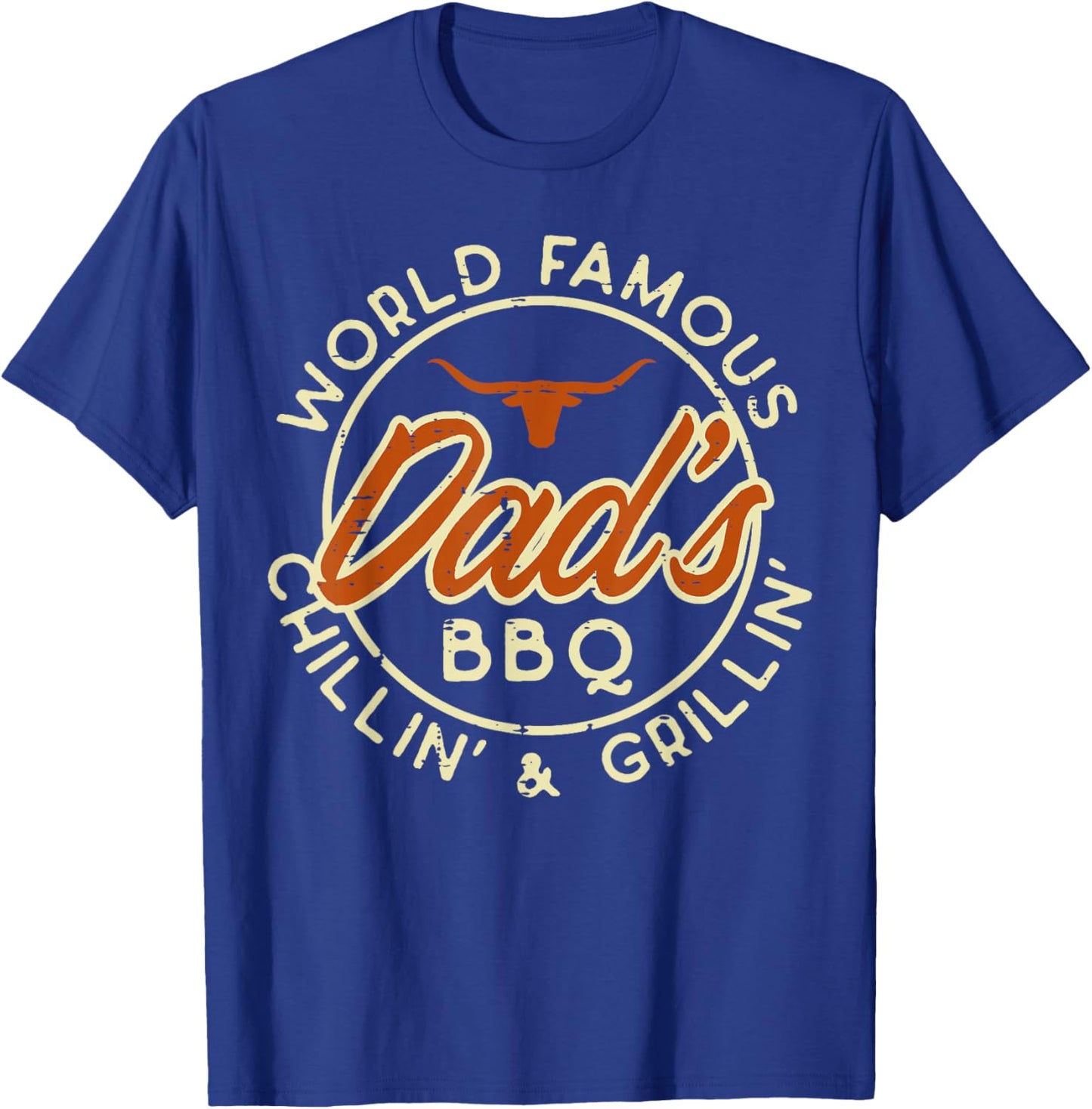 Worlds Famous Dads Bbq Grillin Barbecue Fathers Day Papa T-Shirt - T-Shirt | Royal