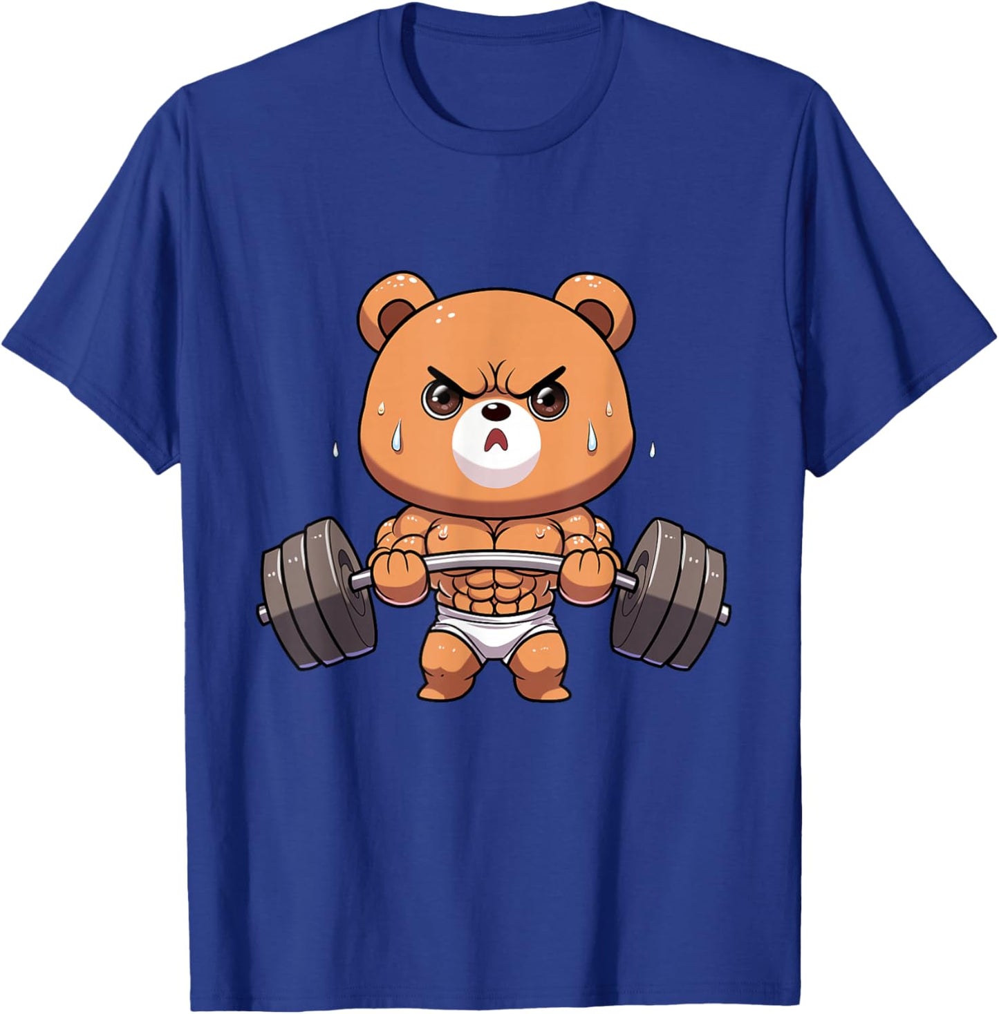Bear Bodybuilder Bodybuilding Muscle Gym Weightlifting Bear T-Shirt - T-Shirt | Royal