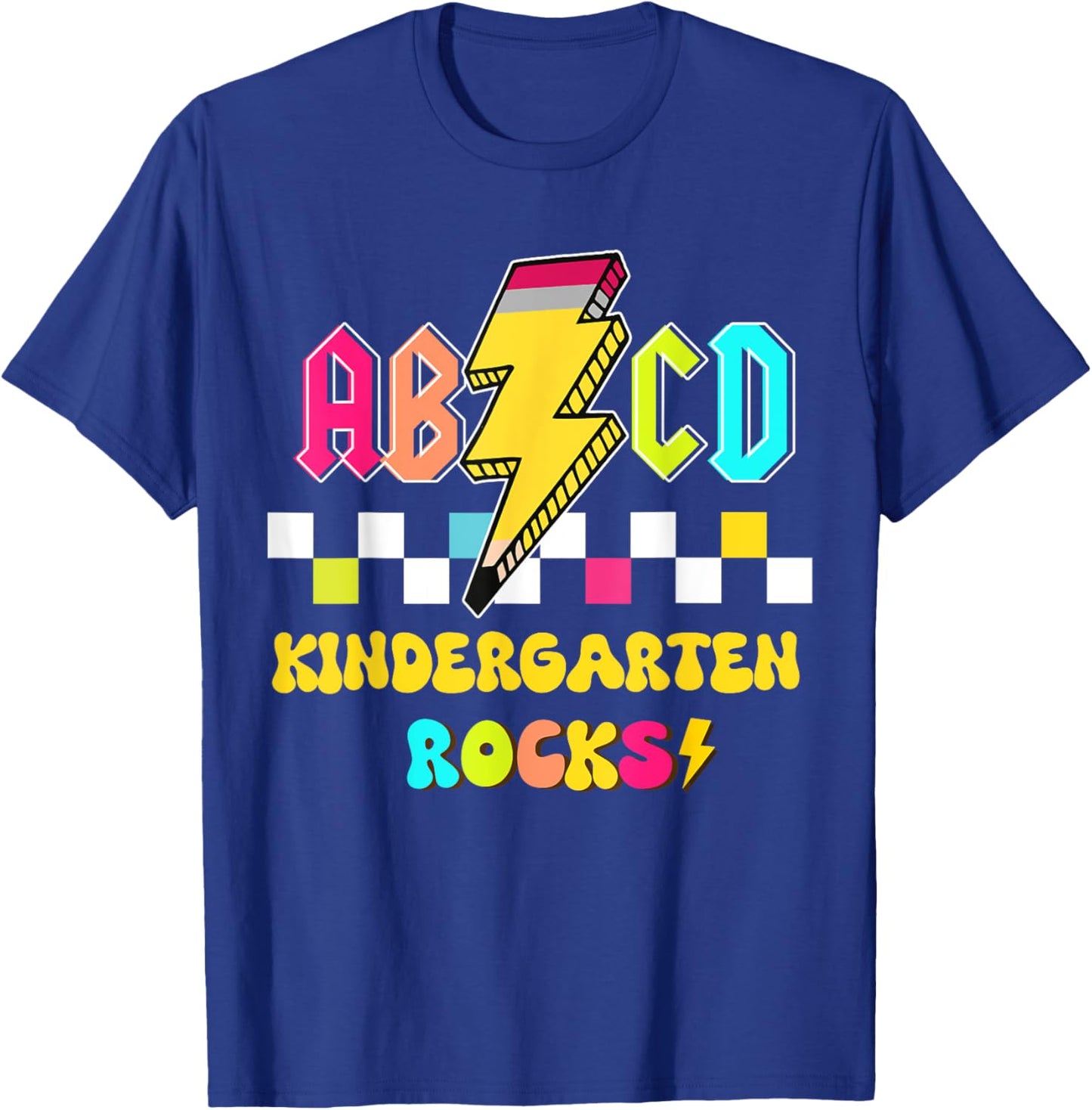 Kindergarten ABCD Rocks Teacher Student Back to School Men Women Kids T-Shirt - T-Shirt | Royal