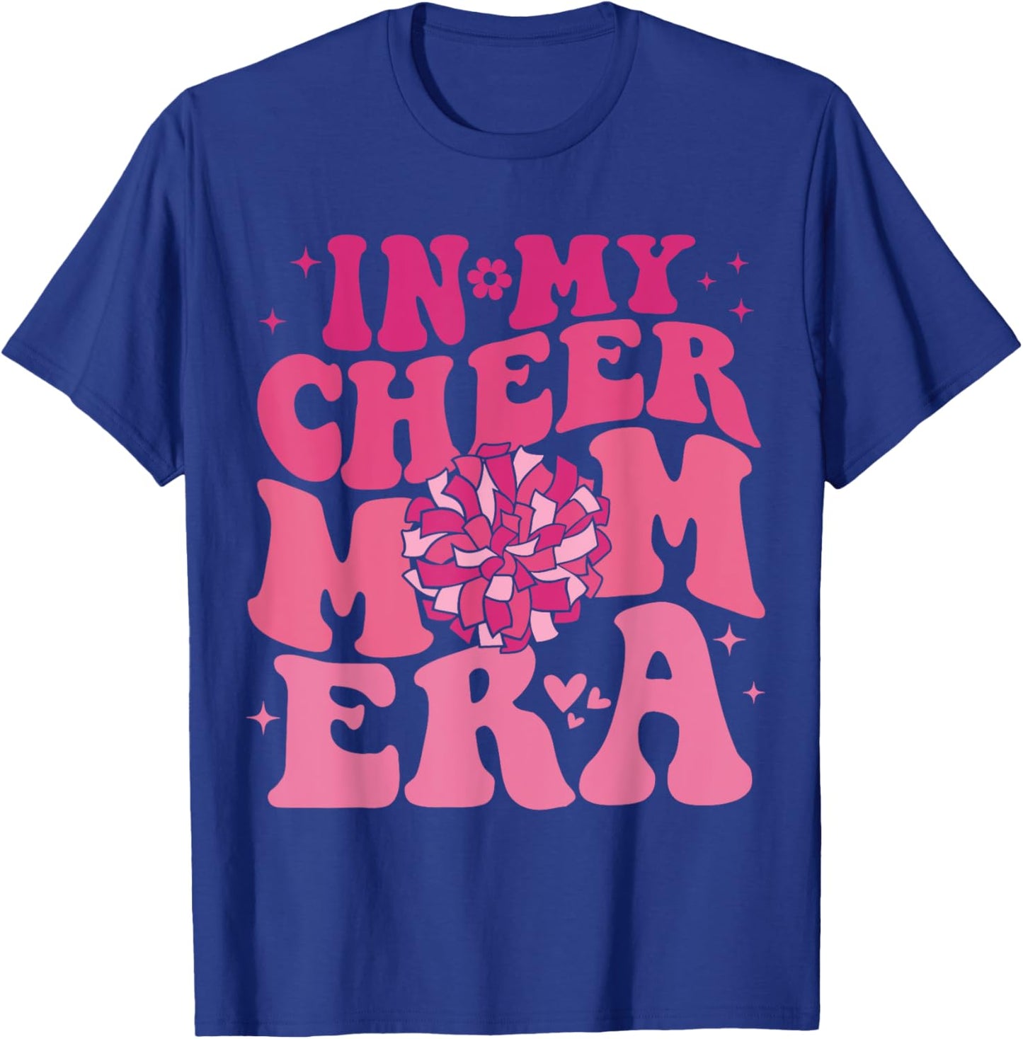 In My Cheer Mom Era Groovy Cheerleading Football Mom Women T-Shirt - T-Shirt | Royal