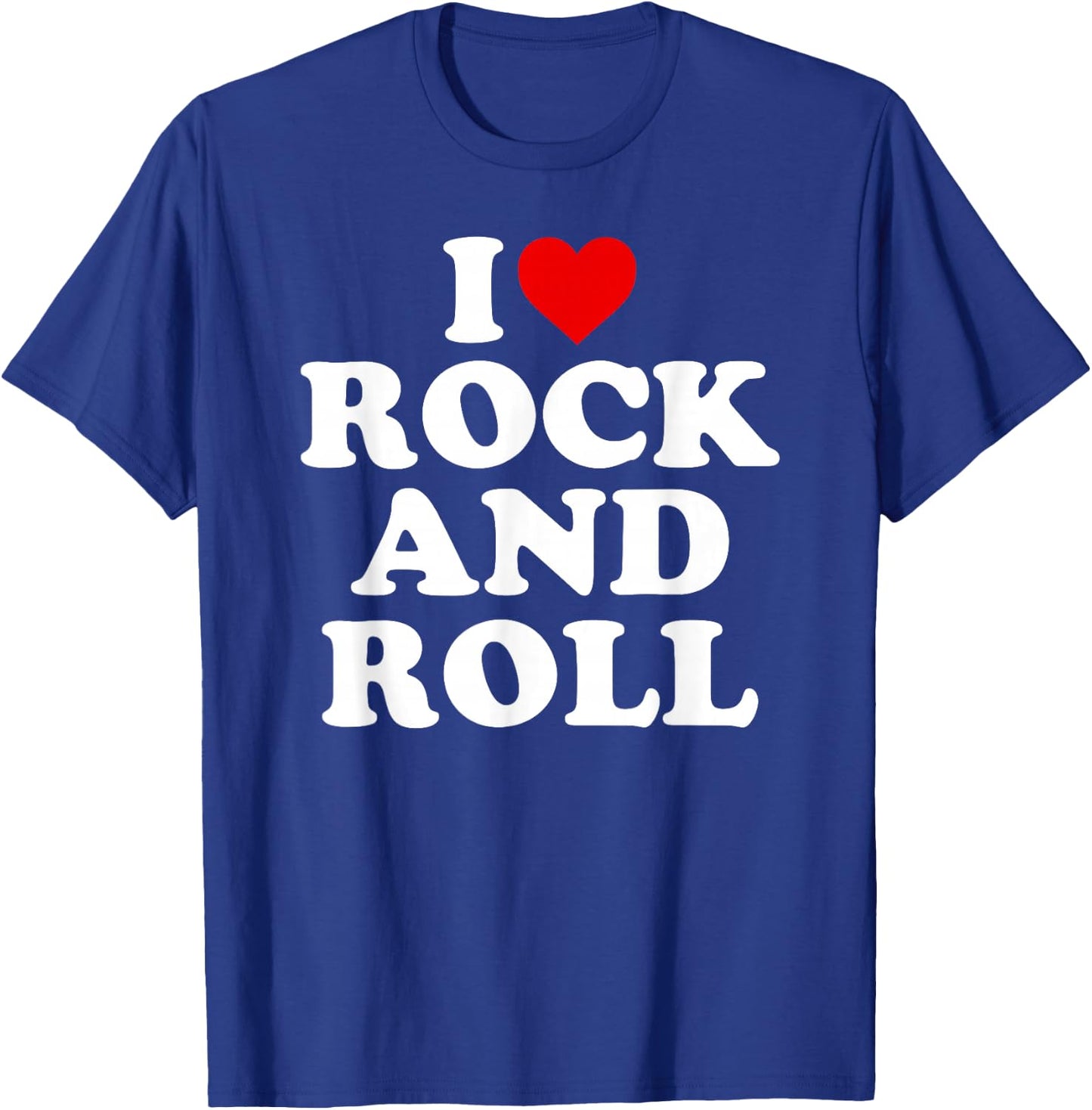 I Love Rock And Roll - Heart T-Shirt - T-Shirt | Royal