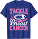 Tackle Breast Cancer Awareness Football Pink Ribbon Boys Kid T-Shirt - T-Shirt | Royal