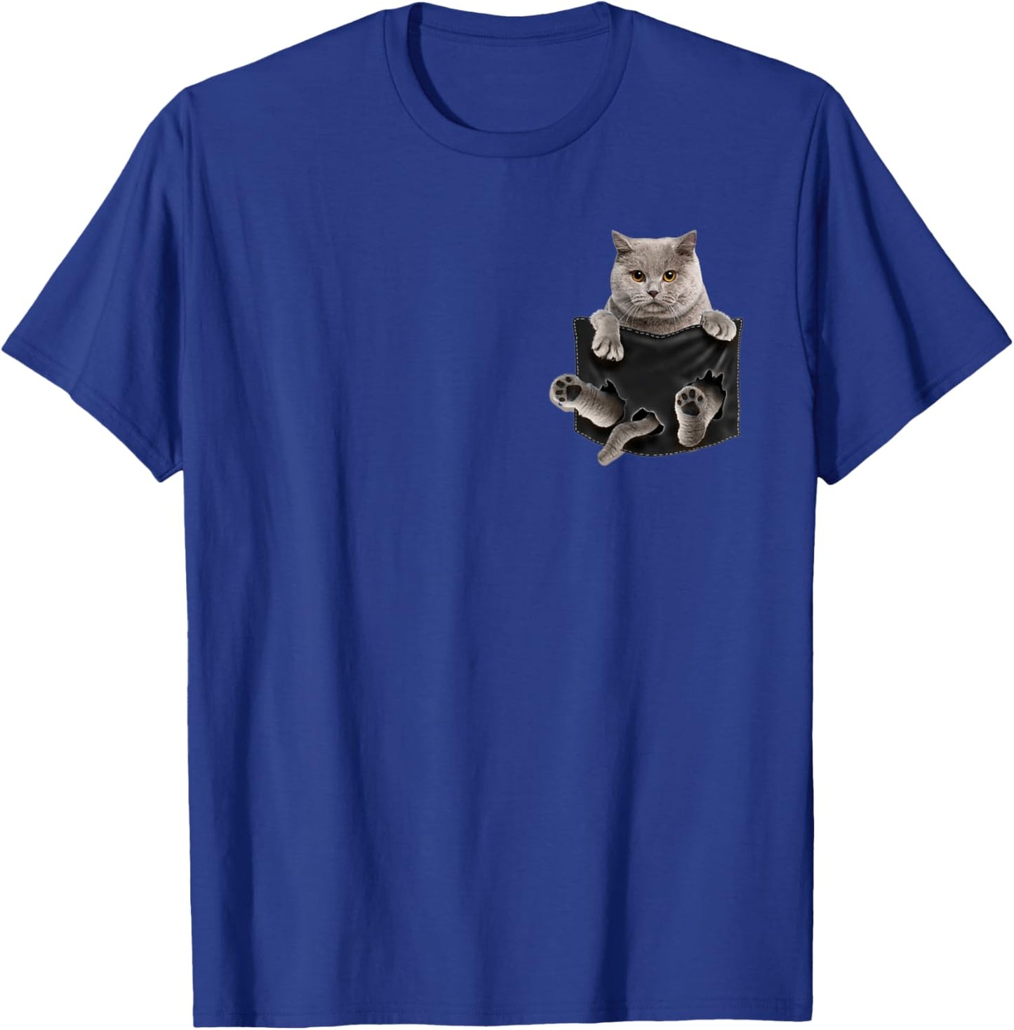 British Shorthair Cat in Pocket T-Shirt - T-Shirt | Royal