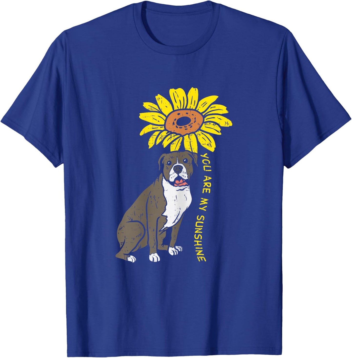 Pitbull Sunflower Sunshine Pitties Pet Dog Lover Owner Gift T-Shirt - T-Shirt | Royal