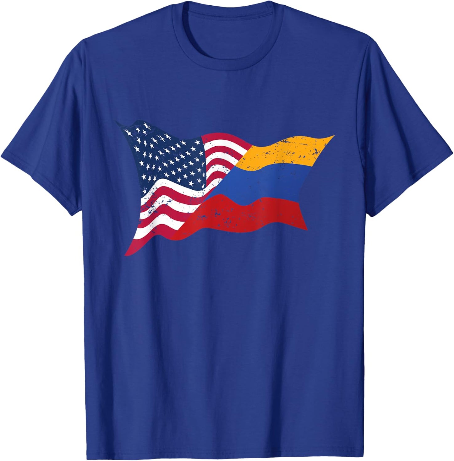 Colombia Dual Citizen American USA Flag Colombian Gift T-Shirt - T-Shirt | Royal