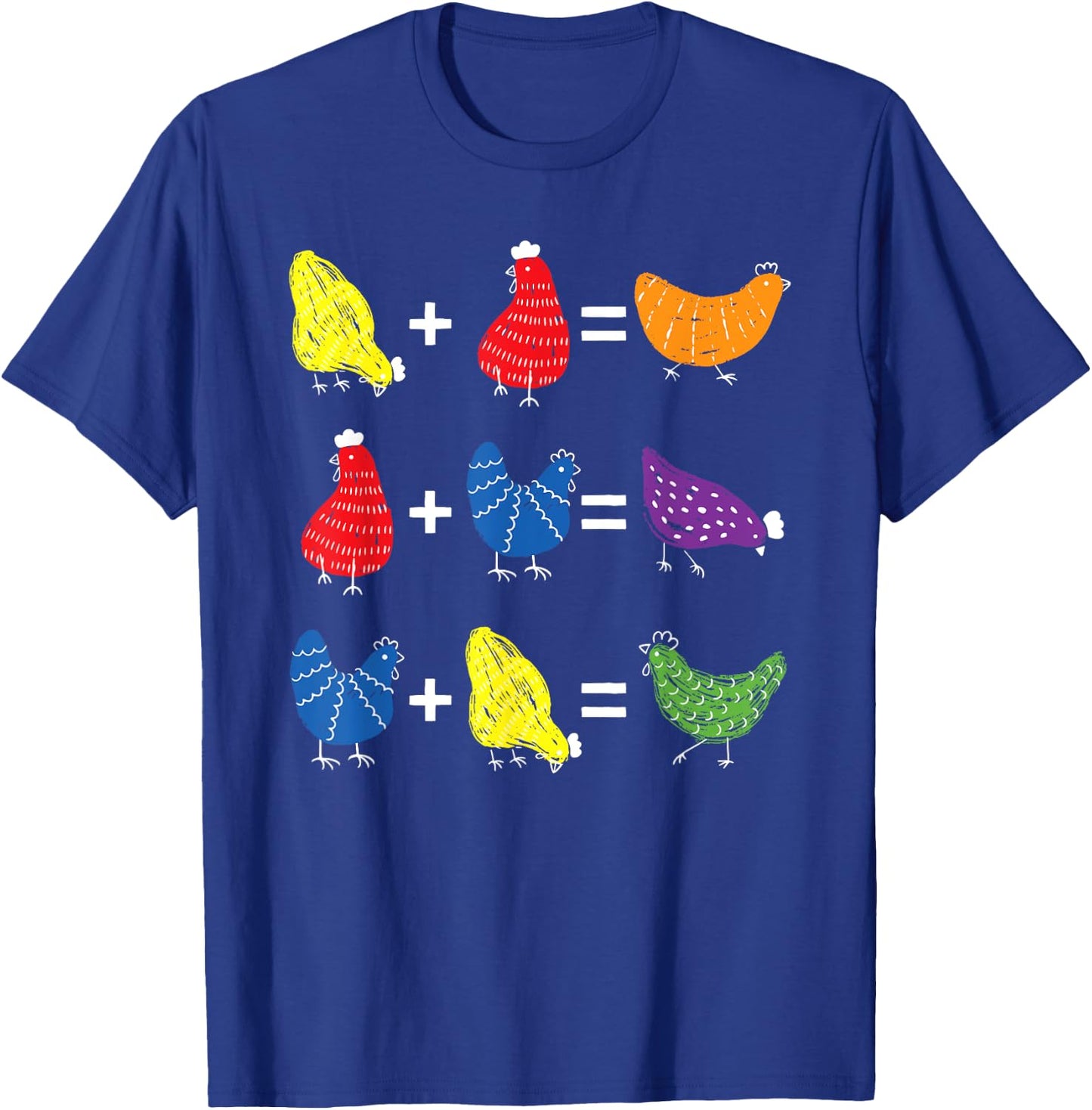 Chicken Themed Color Theory Educational Art Teacher Artist T-Shirt - T-Shirt | Royal