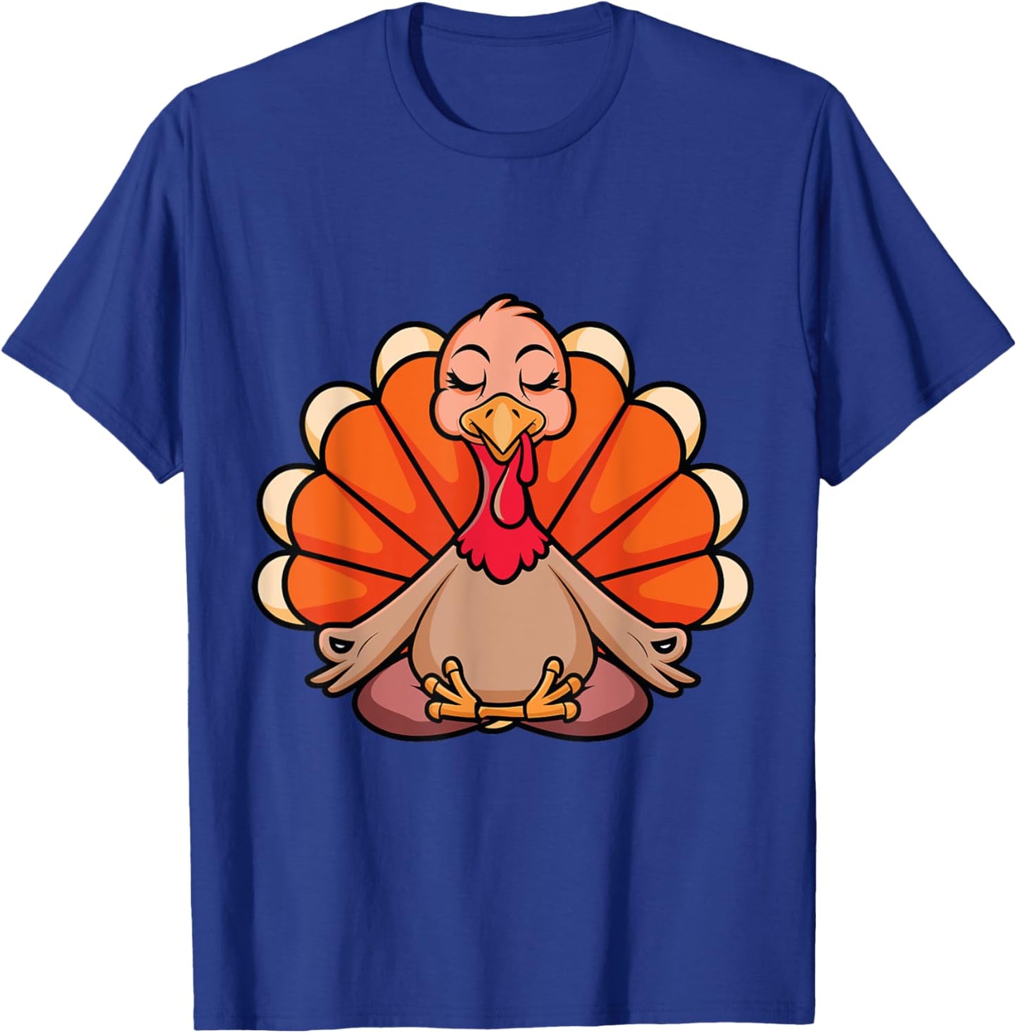 Turkey Yoga Thanksgiving Day Meditating Namaste Fall Women T-Shirt - T-Shirt | Royal
