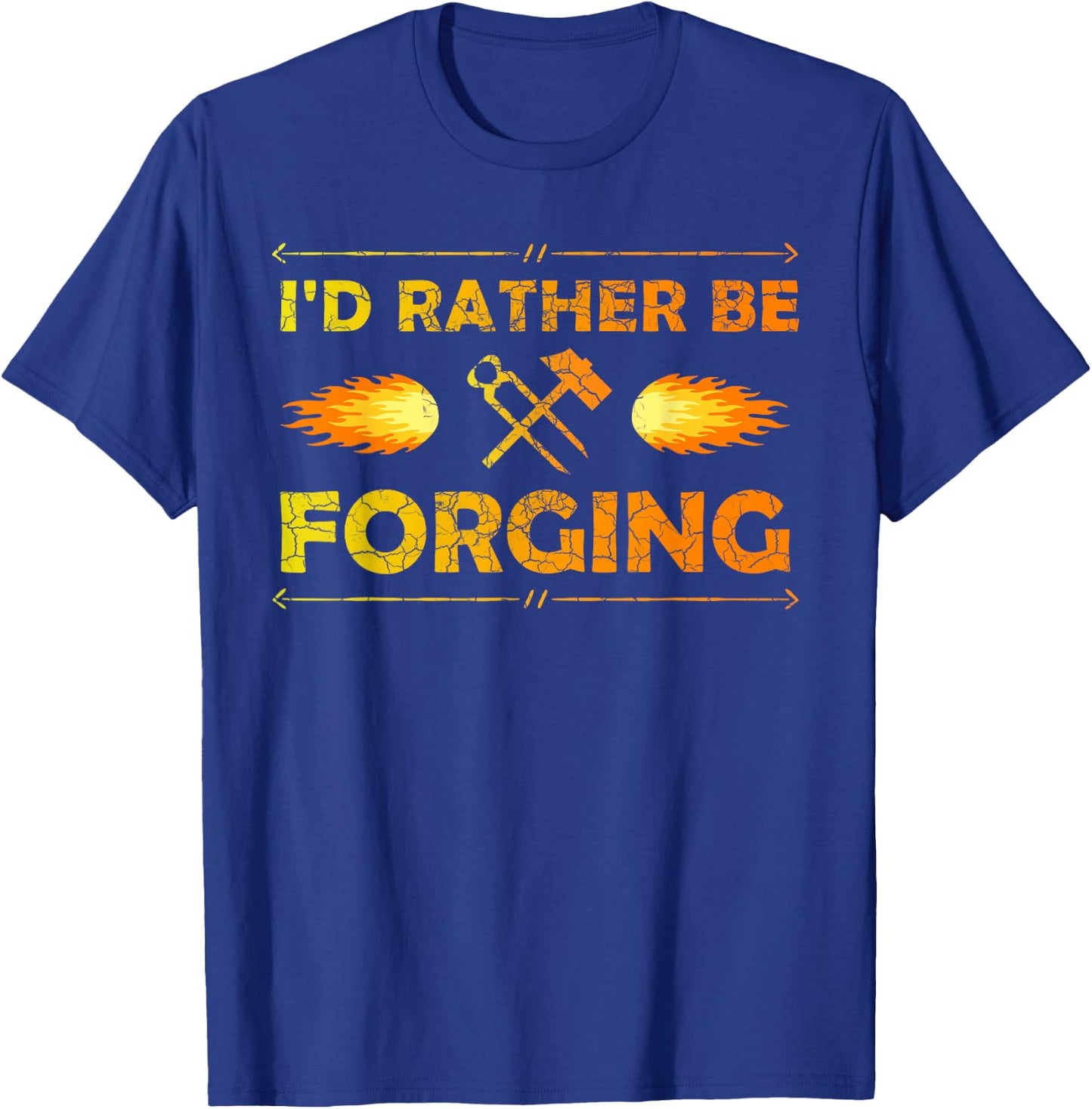 I'D Rather Be Forging Blacksmith Knifemaker Gift T-Shirt - T-Shirt | Royal