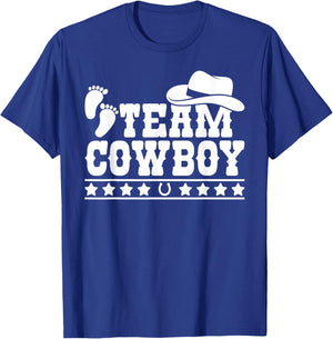 Team Cowboy Baby Gender Reveal Outfit Team Boy Gender Reveal T-Shirt - T-Shirt | Royal