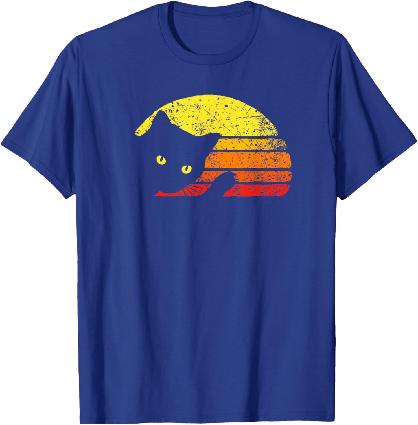 Vintage Cat Lover Sunset Retro Style Cats T-Shirt - T-Shirt | Royal