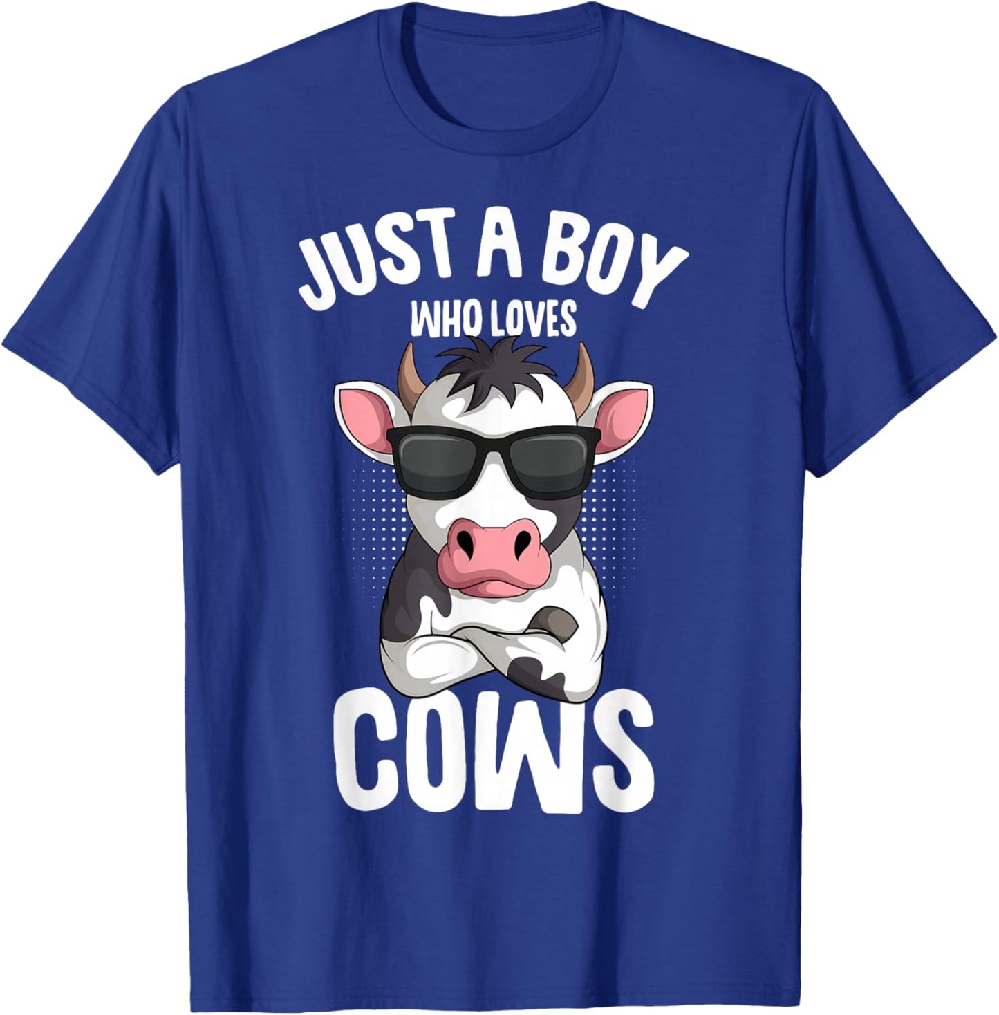 Just A Boy Who Loves Cows Farmer Kids Cow Toddler Boys T-Shirt - T-Shirt | Royal
