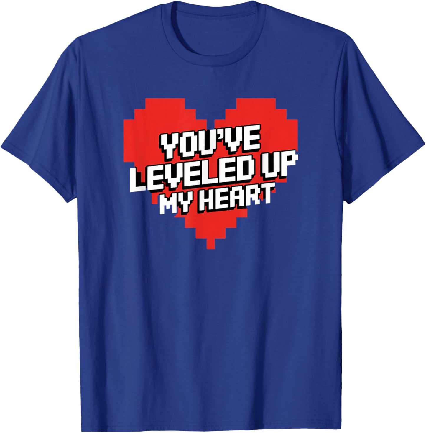 You've Leveled Up My Heart Gamer Love Valentine's Day Retro T-Shirt - T-Shirt | Royal