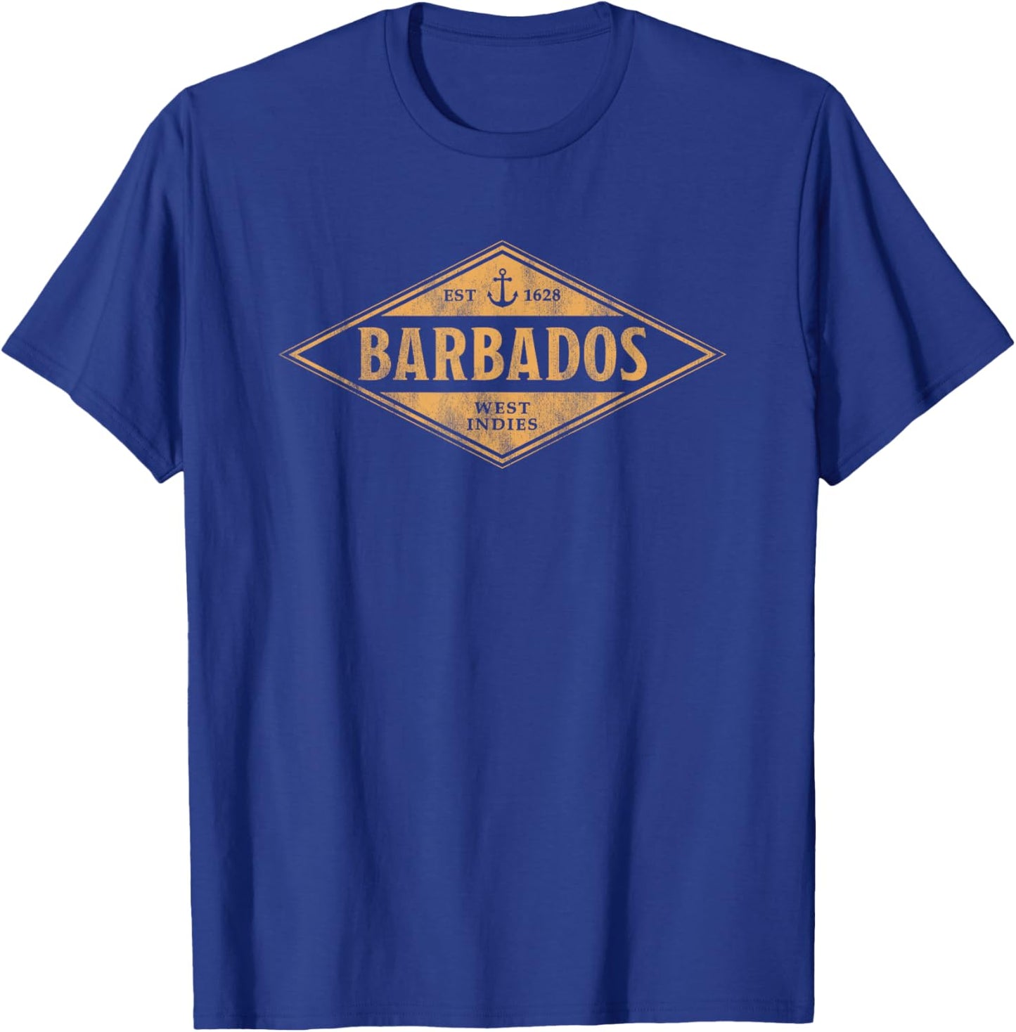 Barbados Souvenir Vacation Vintage Badge T-Shirt - T-Shirt | Royal