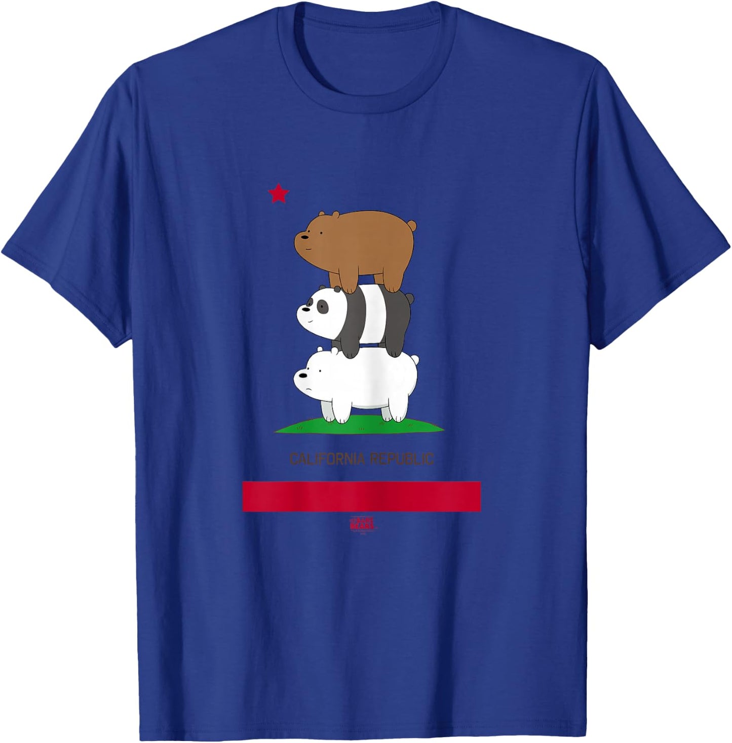 We Bare Bears California Flag T-Shirt - T-Shirt | Royal