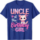 Uncle Of The Birthday Girl Cute Cat Lover Kitten Kid T-Shirt - T-Shirt | Royal