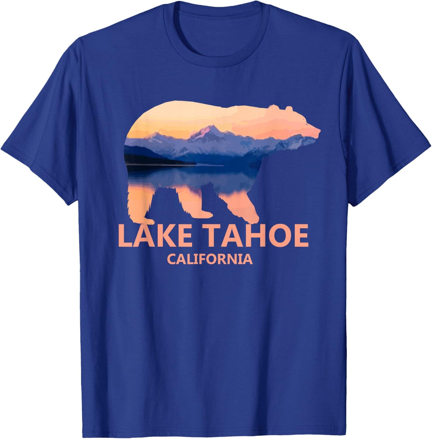 Lake Tahoe California Grizzly Bear Souvenir Gift T-Shirt - T-Shirt | Royal
