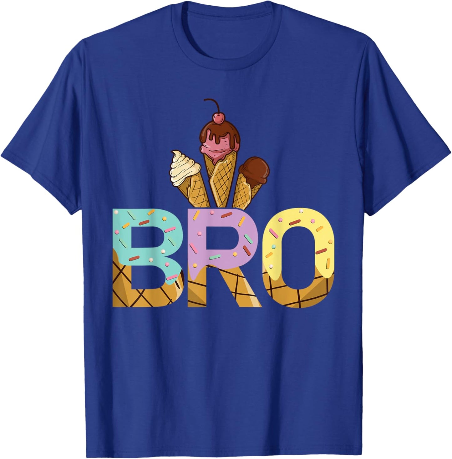 Brother Of The Sweet One Ice Cream 1st First Birthday Family T-Shirt - T-Shirt | Royal