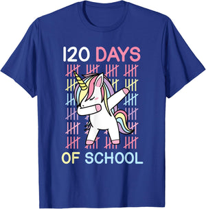 1st Grade 120 Days of School Unicorn Shirt Teacher Kids T-Shirt - T-Shirt | Royal