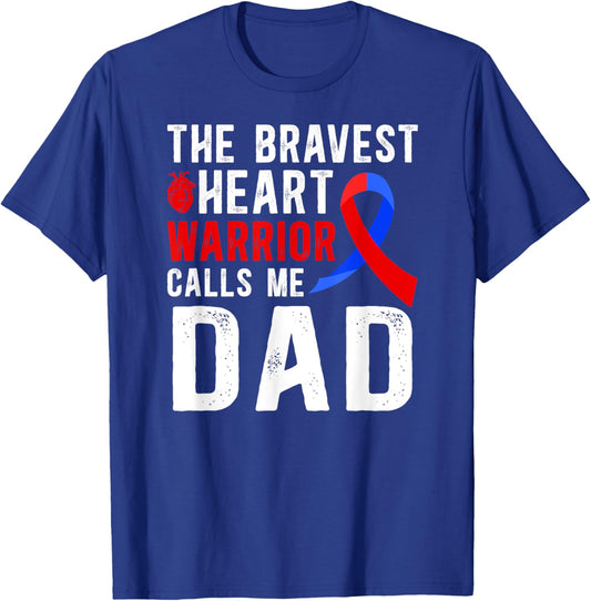 Proud CHD Warrior Dad Congenital Heart Disease Dad T-Shirt - T-Shirt | Royal