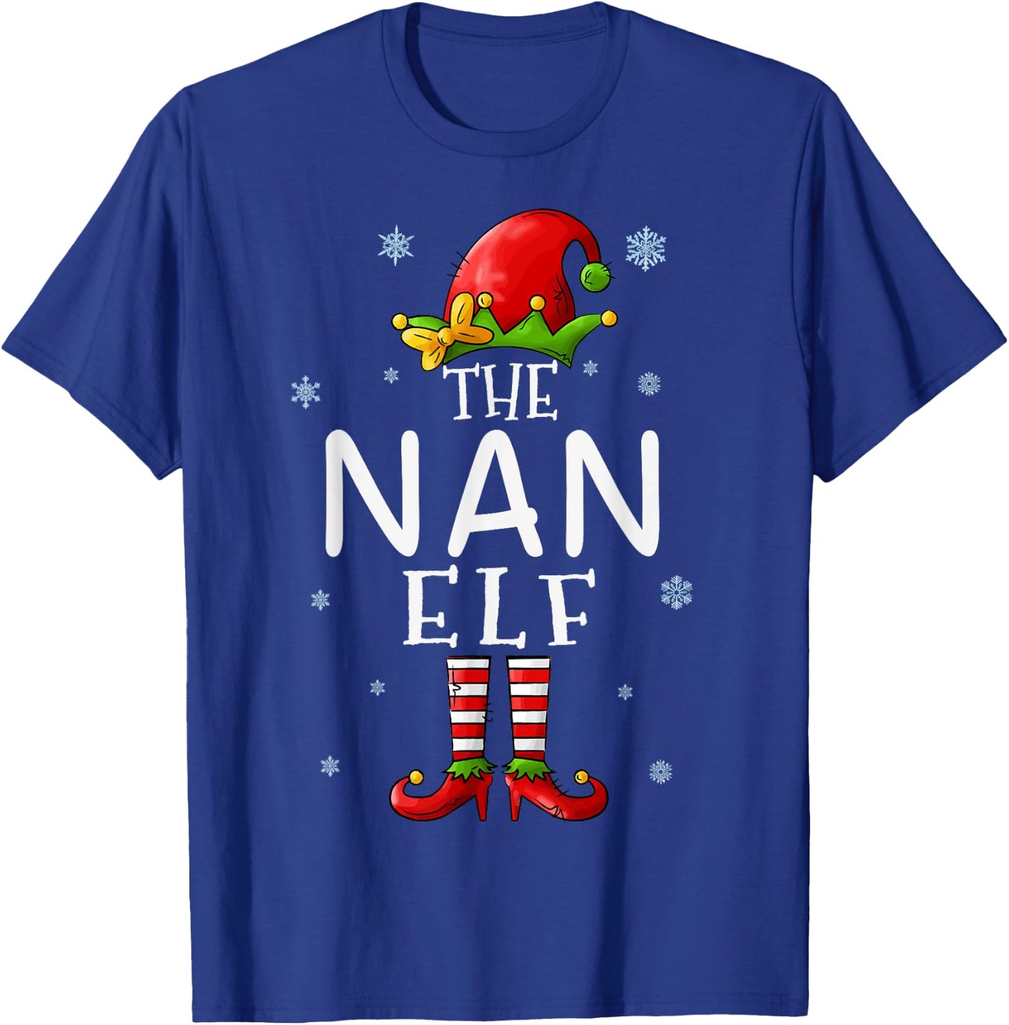 The NAN Elf Funny Grandma Xmas Groupe Matching Christmas T-Shirt - T-Shirt | Royal