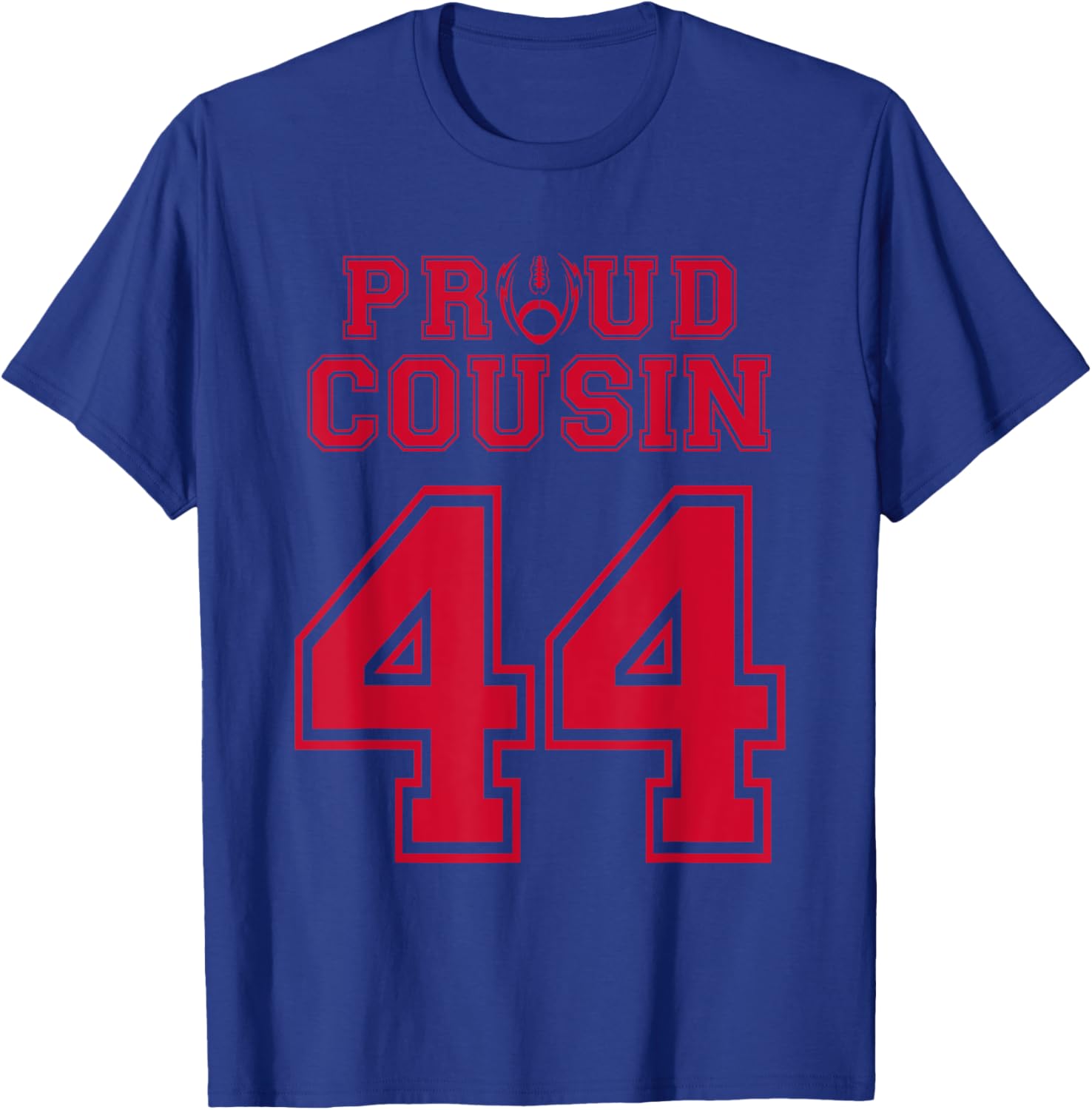 Custom Proud Football Cousin Number 44 R Personalized T-Shirt - T-Shirt | Royal