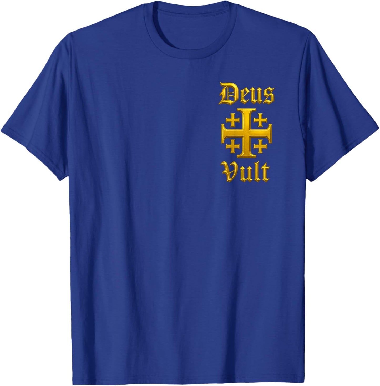 Deus Vult - Jerusalemkreuz - Katholischer Ritter T-Shirt - T-Shirt | Royal