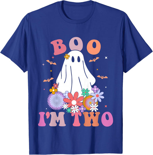 Kids Ghost Boo I'm Two Yr 2nd Birthday Kids Halloween Toddler T-Shirt - T-Shirt | Royal