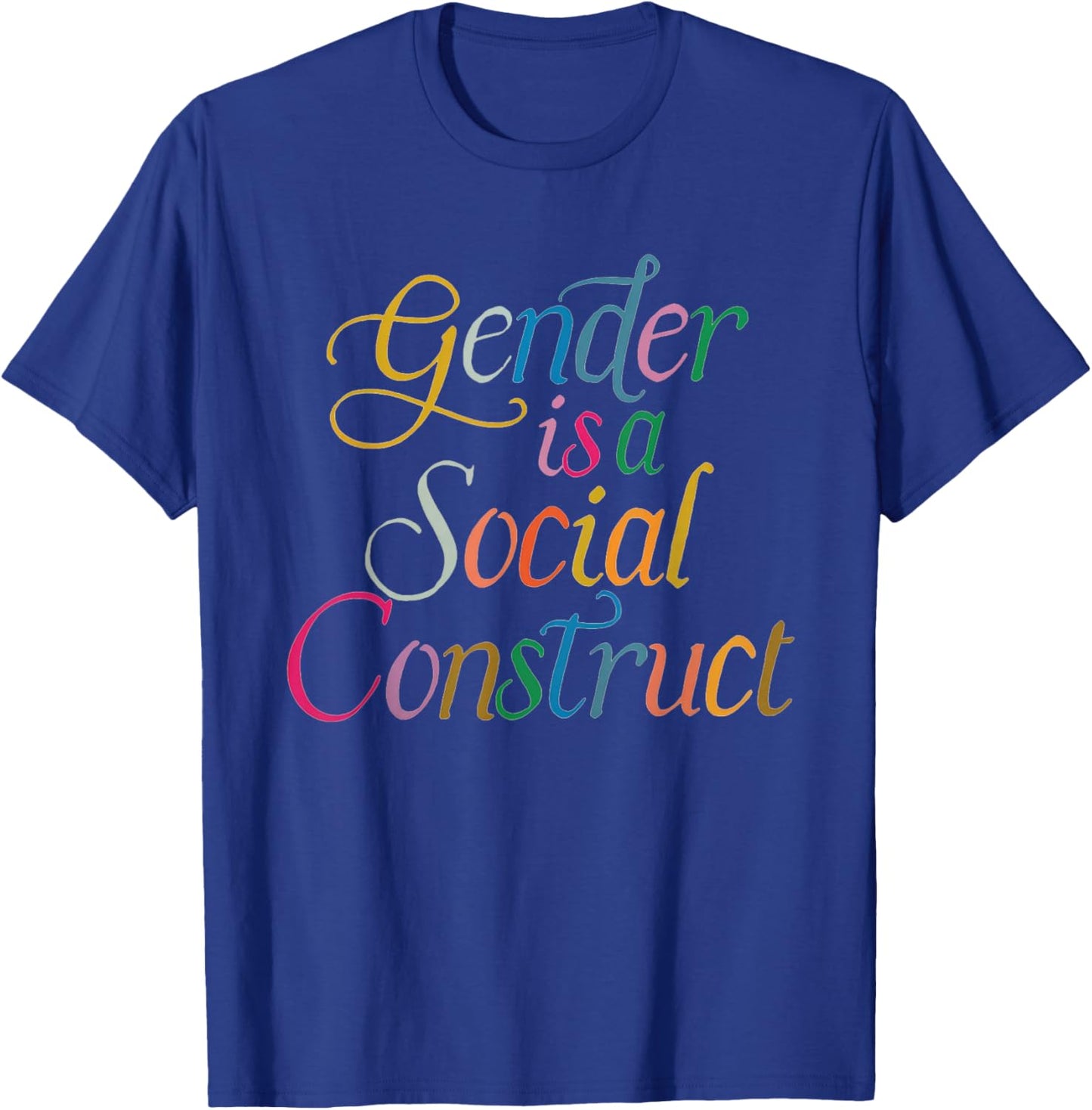 Gender Is A Social Construct Queer Non Binary Library Pride T-Shirt - T-Shirt | Royal