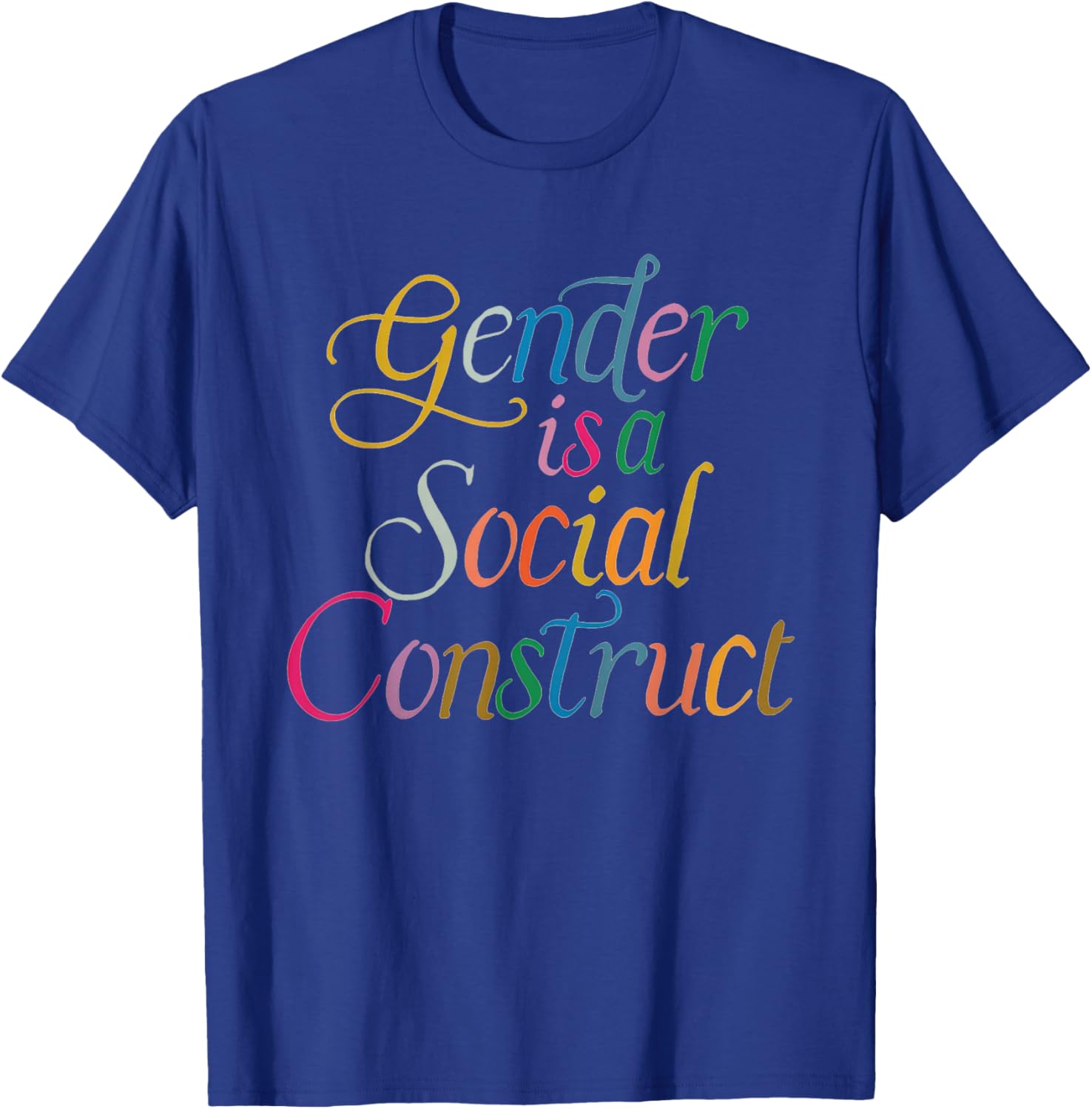 Gender Is A Social Construct Queer Non Binary Library Pride T-Shirt - T-Shirt | Royal