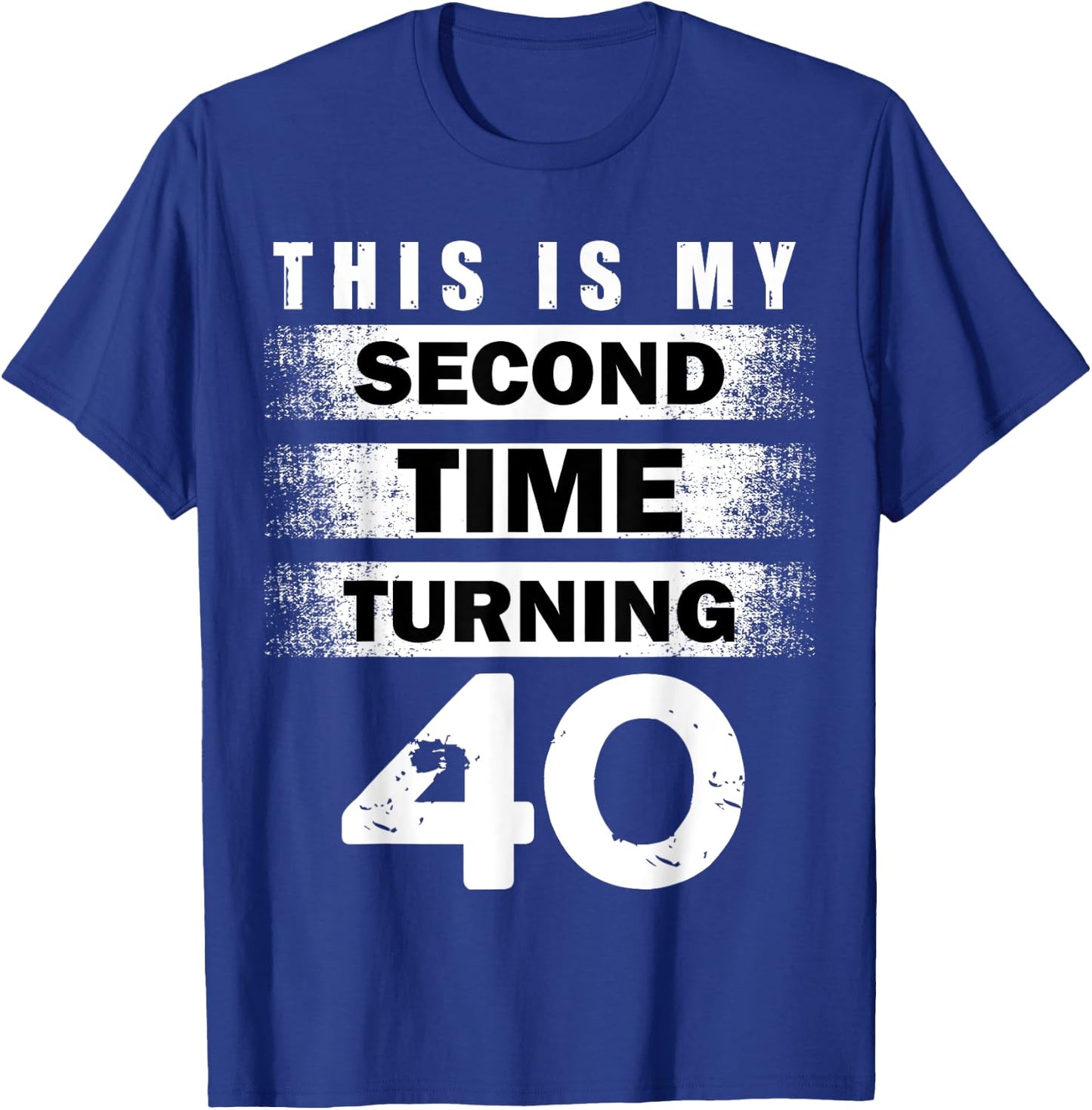 This Is My Second Time Turning 40 Year Birthday Crew 40th T-Shirt - T-Shirt | Royal