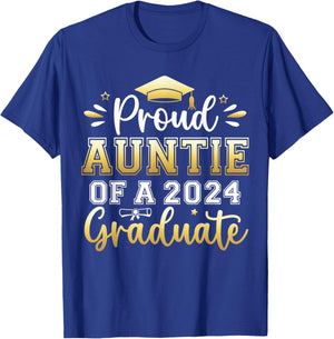 Proud Auntie of a 2024 Graduate Senior Graduation Women T-Shirt - T-Shirt | Royal