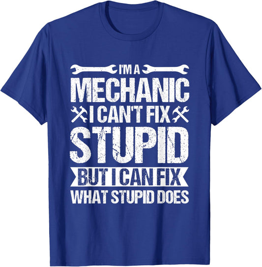 Funny Mechanic Dad Car Auto Diesel Automobile Garage T-Shirt - T-Shirt | Royal