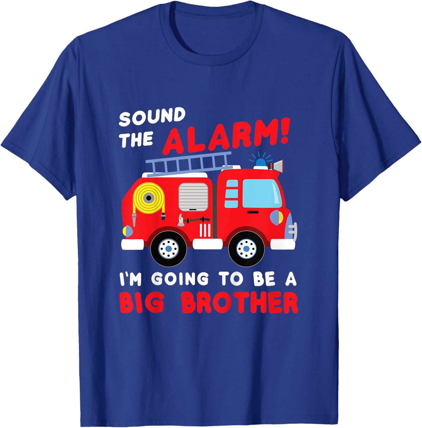 Kids Im going to be a big brother Shirt Firetruck baby reveal T-Shirt - T-Shirt | Royal