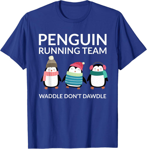 Penguin Running Funny Team Group Waddle Gift