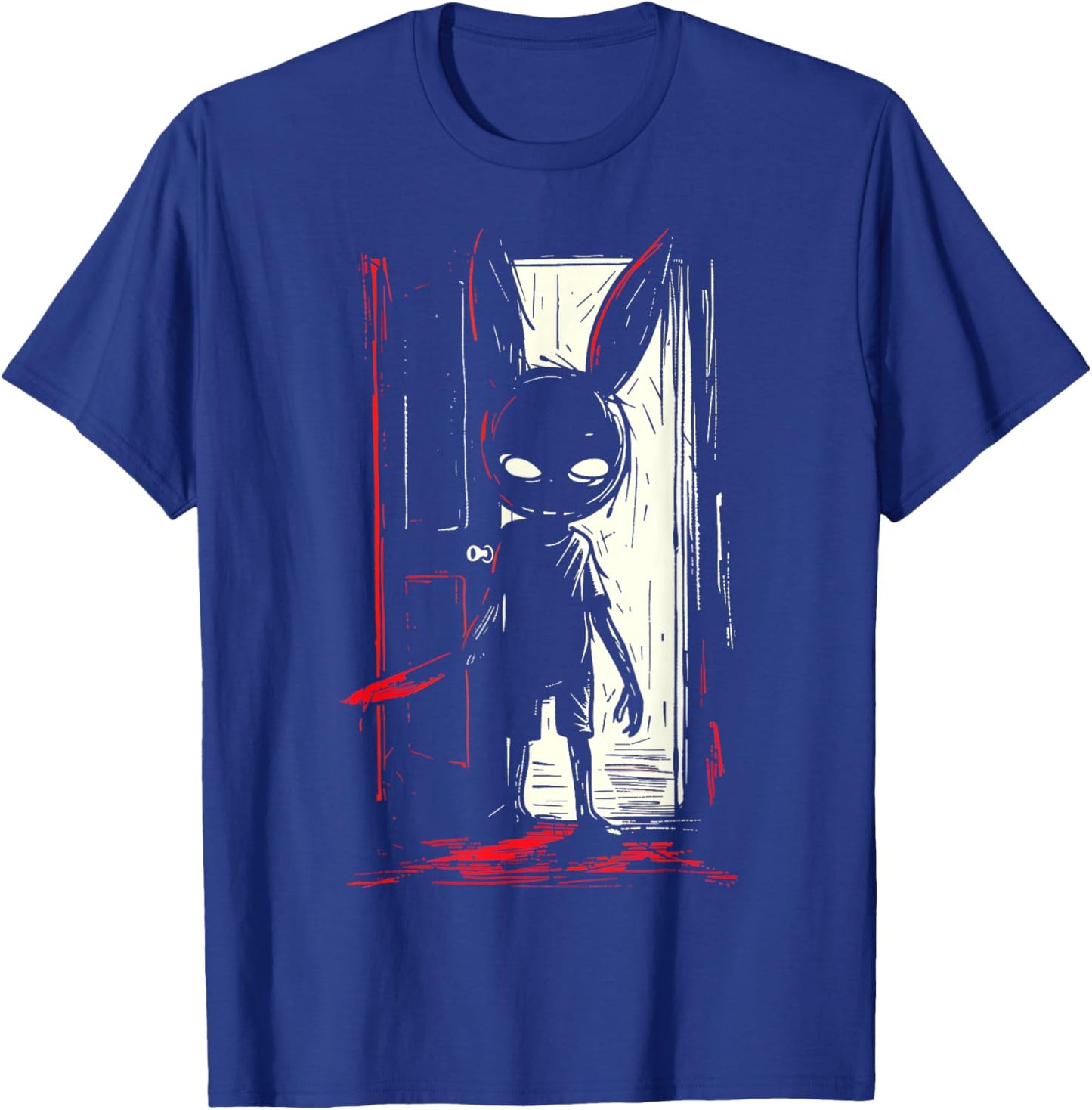 Horror Evil Bunny Rabbit Slasher Creepy Door Alt Goth T-Shirt - T-Shirt | Royal