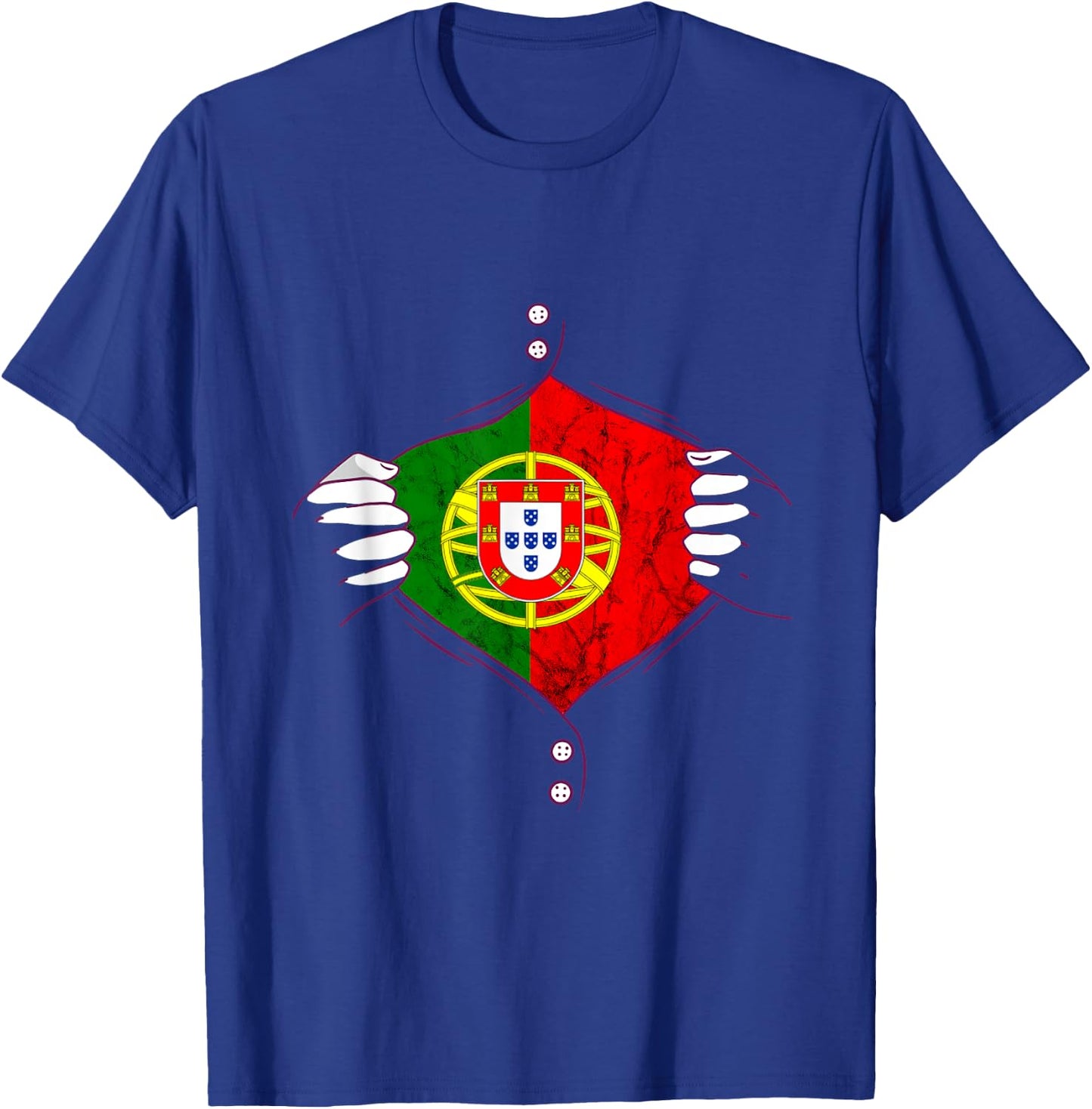 Portugal Flag Chest Portuguese Pride Portuguese Roots T-Shirt - T-Shirt | Royal