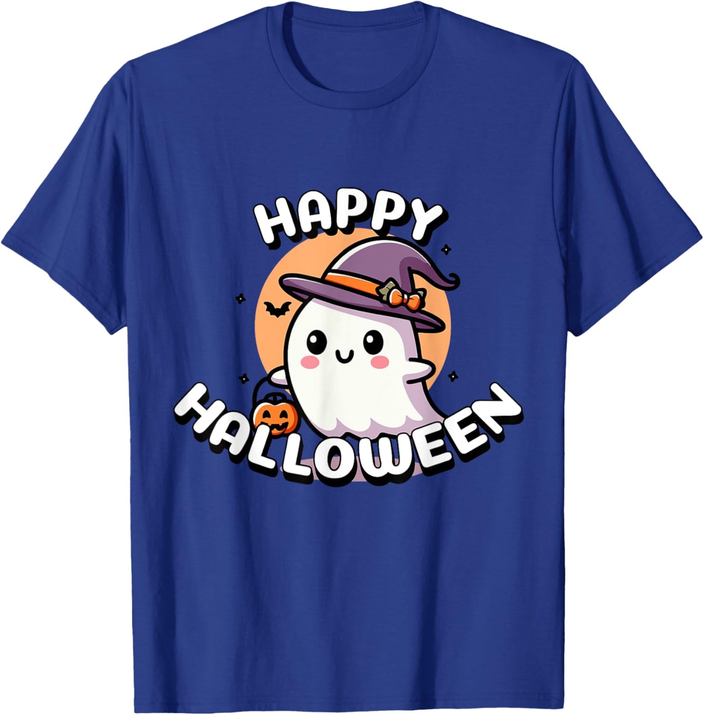 Cute Halloween Ghost for Boys and Girls , Black, S T-Shirt - T-Shirt | Royal