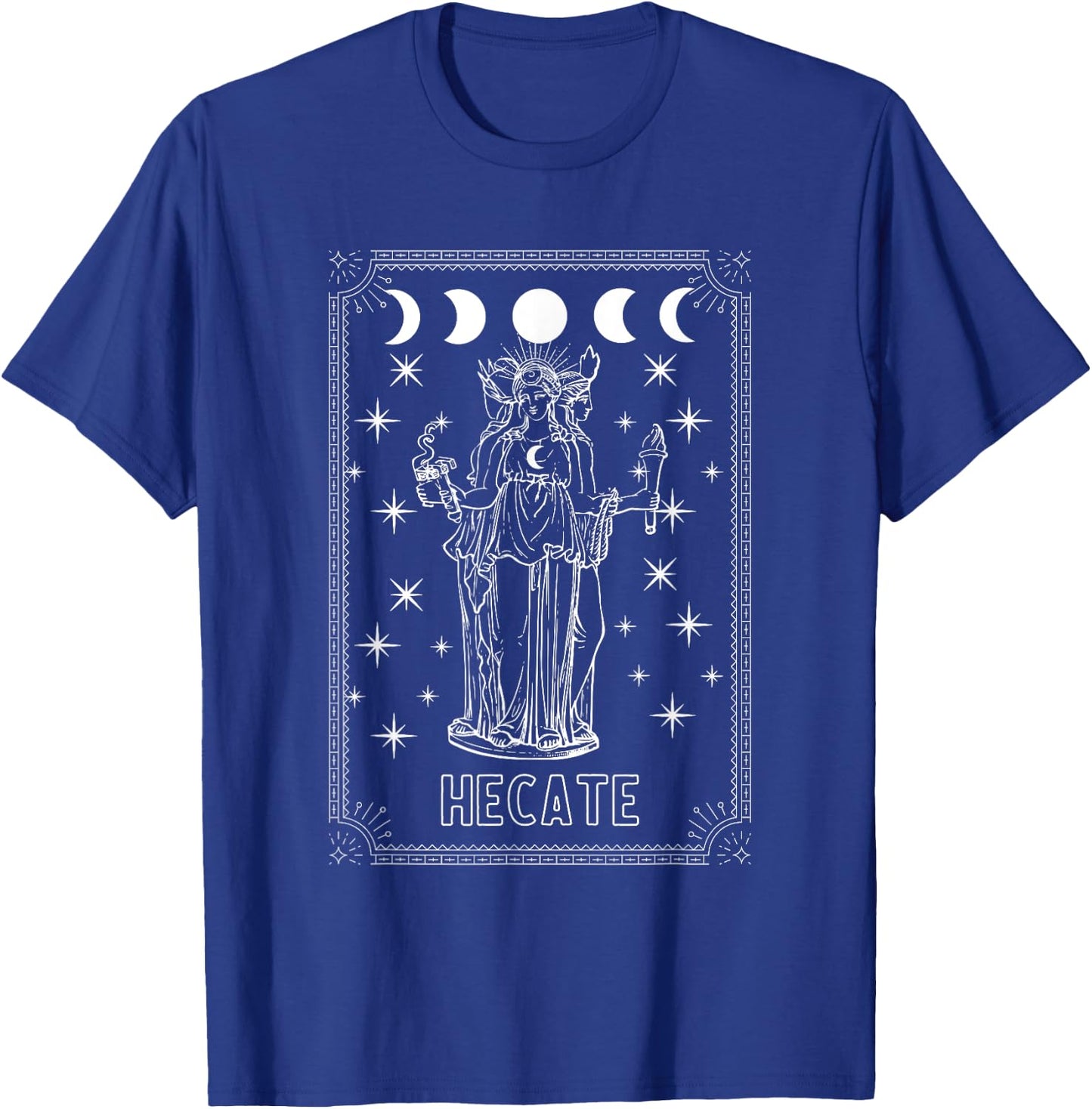 Triple Moon Goddess Tarot Card Wiccan Pagan Witch Hecate T-Shirt - T-Shirt | Royal