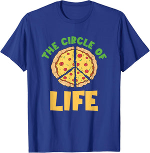 Pizza Circle Of Life Peace Pizza Slice Pepperoni Pizza Lover T-Shirt - T-Shirt | Royal
