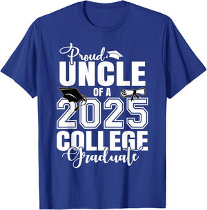 Proud Uncle Of A 2025 College Graduate Graduation T-Shirt - T-Shirt | Royal