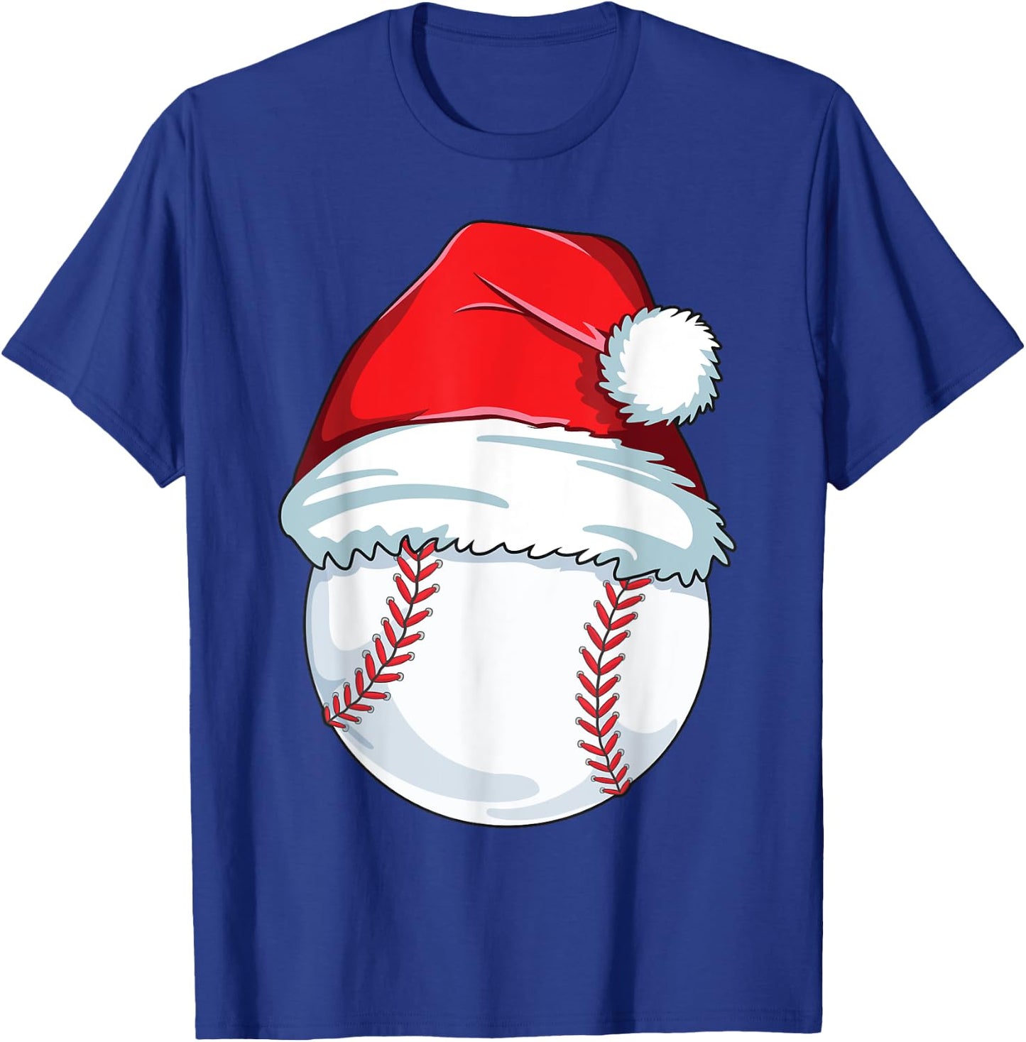 Christmas Baseball Xmas Santa Hat Ball Kids Boys Men T-Shirt - T-Shirt | Royal