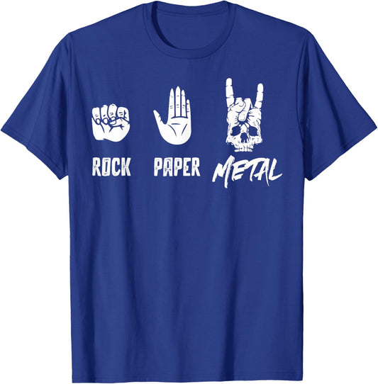 Rock Paper Metal - Heavy Metal Music T-Shirt - T-Shirt | Royal
